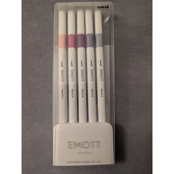Uni Uniball Emott Ever Fine No. 7 Set Water-based Pen 5 Colors Set New - Picture 1 of 2